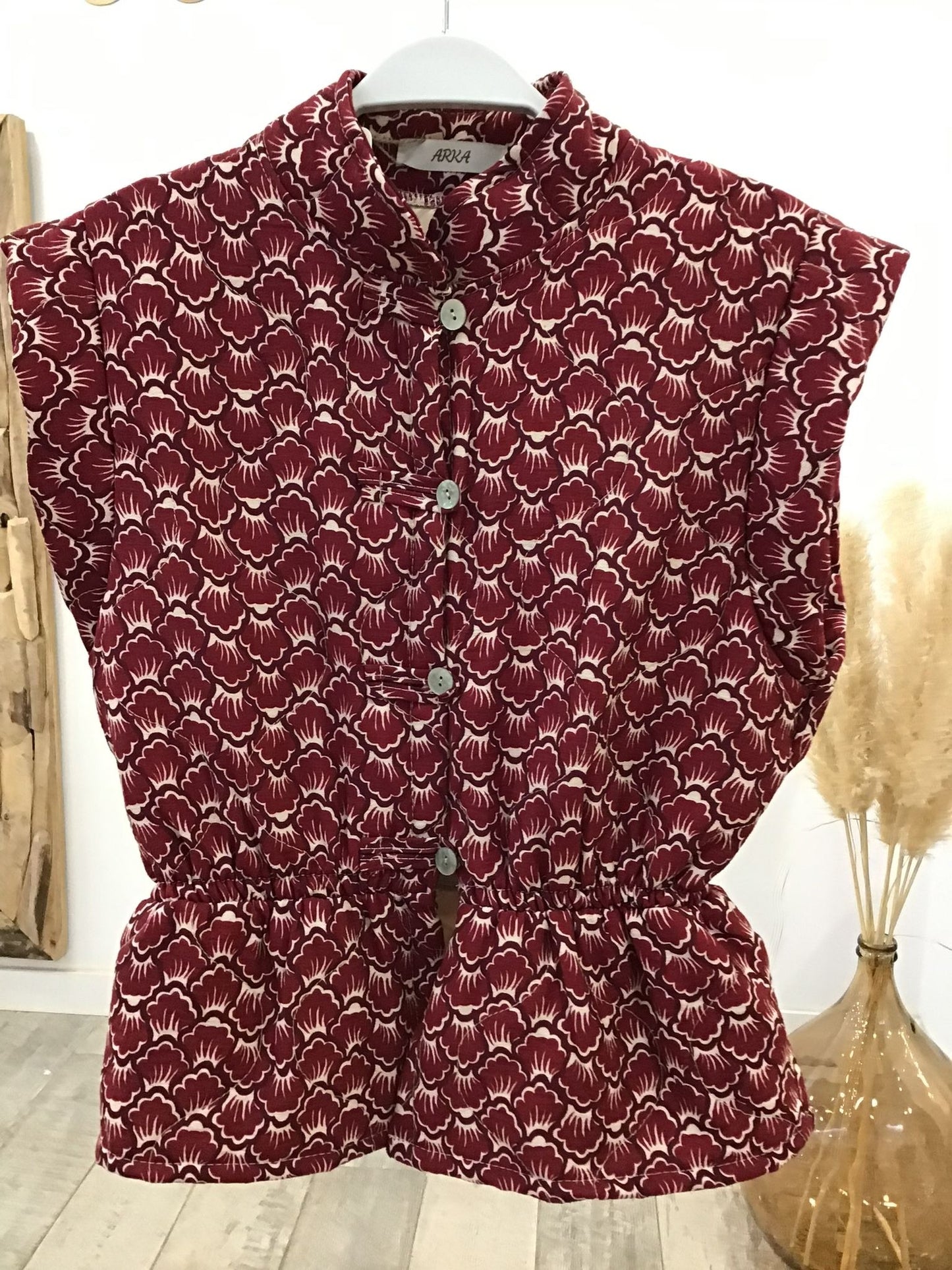 Chaleco estampado rojo