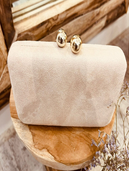 Bolso aterciopelado beige